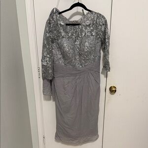 Elegant Gray Lace Dress